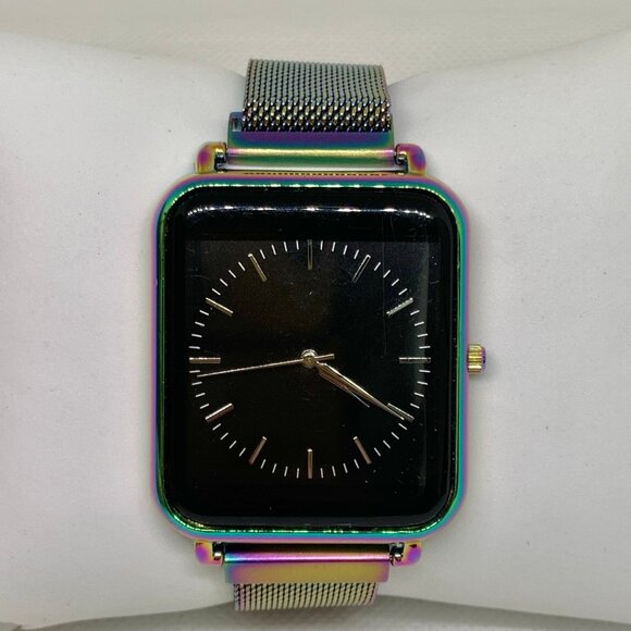 Vintage Accutime men Watch gold Purple Blue Tone 38mm Quartz magnetic running - Picture 1 of 7